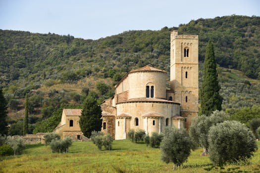 Tuscany Olive Villas With Vineyard Arches and Stone Firewalls